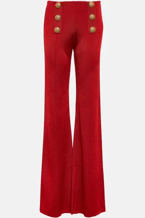 Balmain High-rise flared knit pants