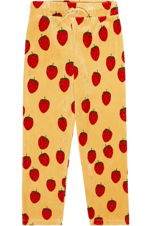 Mini Rodini Printed cotton velvet sweatpants