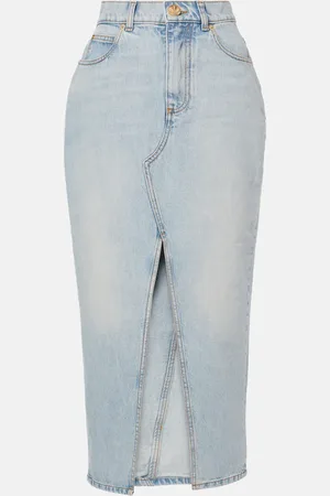 Balmain Denim midi skirt