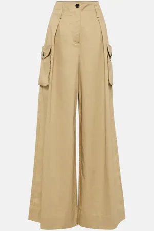 CO Tton twill wide-leg cargo pants