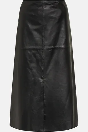 Joseph Sidena leather midi skirt