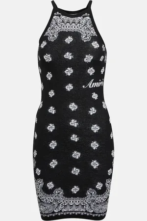 AMIRI Bandana-printed halterneck cotton minidress