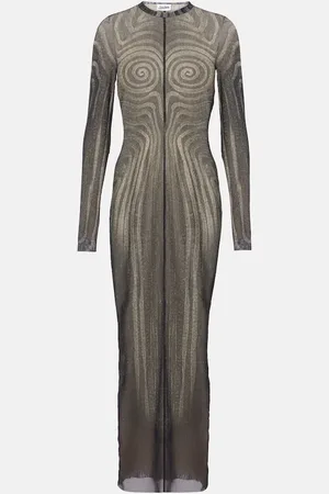 Jean Paul Gaultier Spiral mesh maxi dress