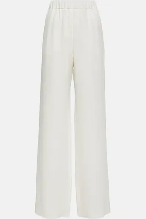 VALENTINO High rise silk wide-leg pants