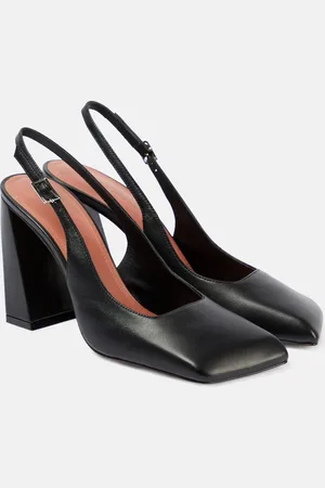 Amina Muaddi Charlotte 95 leather slingback pumps