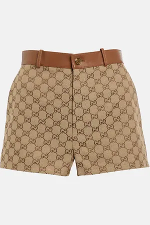 Gucci GG Supreme leather-trimmed shorts