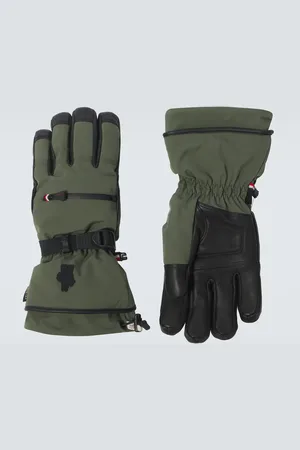Moncler Leather-trimmed ski gloves