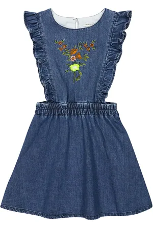 The New Society Allegria embroidered denim dress