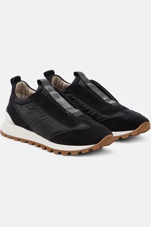Brunello Cucinelli Monili suede-trimmed sneakers