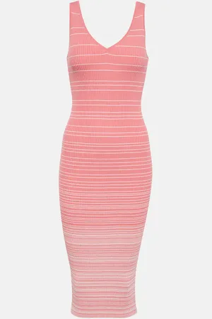 Staud Dana ribbed-knit midi dress