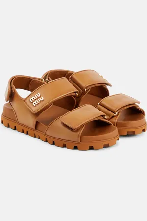 Miu Miu Logo leather sandals