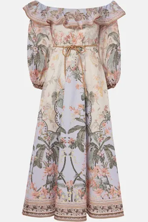 ZIMMERMANN Wylie floral linen midi dress