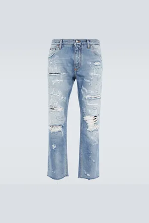 Dolce & Gabbana Distressed mid-rise straight jeans