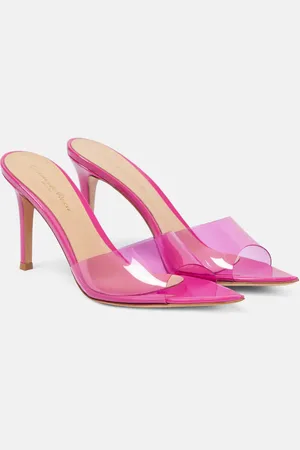 Gianvito Rossi Elle 85 PVC and leather mules