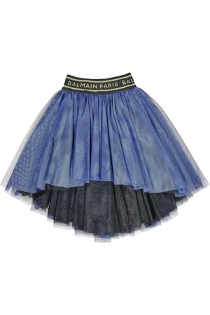 Balmain Logo tulle skirt