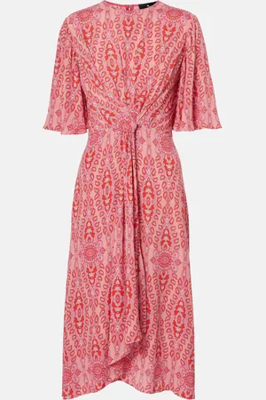 Etro Printed gathered midi dress
