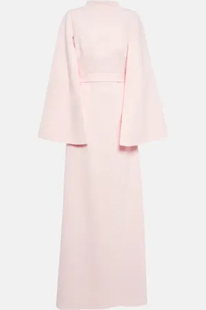 Safiyaa Cape-detail crÃªpe gown