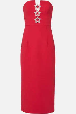 Rebecca Vallance Akari embellished strapless crepe midi dress