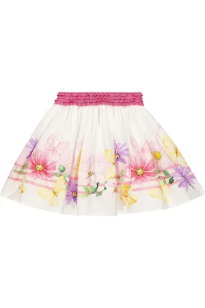 MONNALISA Floral cotton poplin skirt