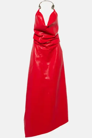 Simkhai Calithea halterneck leather midi dress
