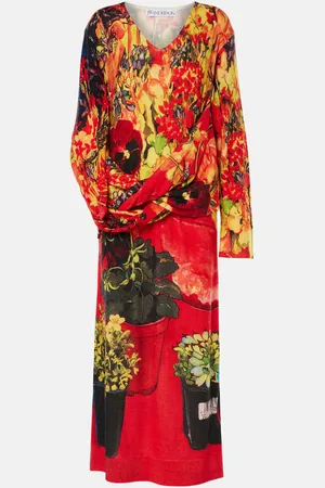 J.W.Anderson Asymmetric draped wool-blend maxi dress