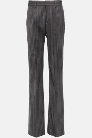 Alessandra Rich Pinstriped high-rise straight pants