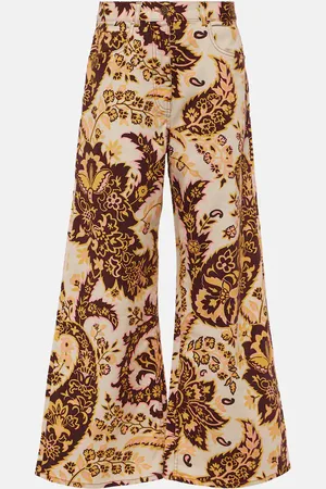 Etro Floral high-rise wide-leg jeans