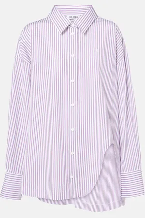 The Attico Diana asymmetric striped cotton shirt