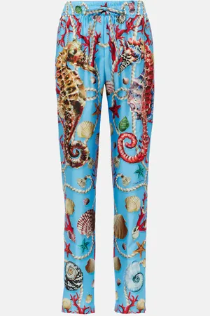Dolce & Gabbana Capri printed silk straight pants
