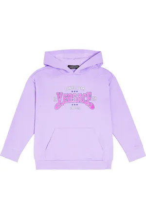 VERSACE Logo cotton jersey hoodie