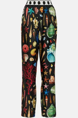 Dolce & Gabbana Capri printed silk satin pants