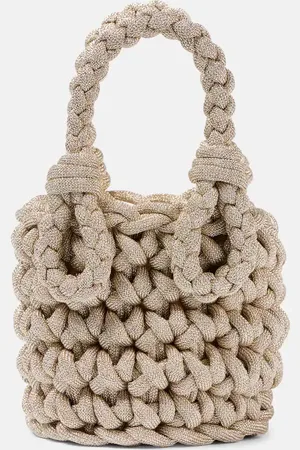 JOHANNA ORTIZ Mini lamÃ© woven bucket bag