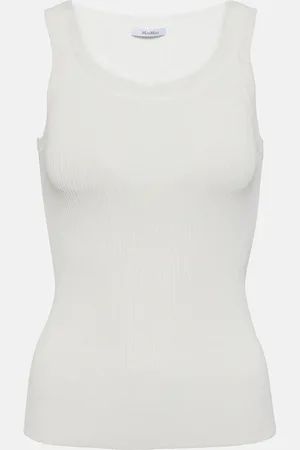 Max Mara Zemira ribbed-knit crÃªpe tank top