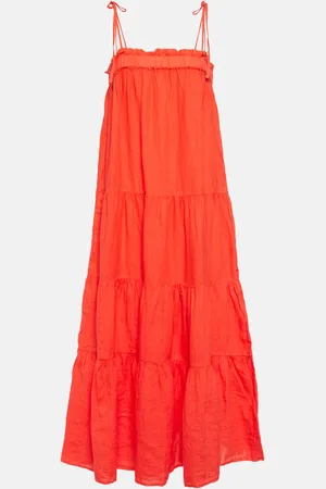 Velvet Charlie tiered linen maxi dress