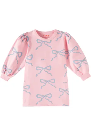 Tiny Cottons Bows printed cotton-blend sweatshirt dress