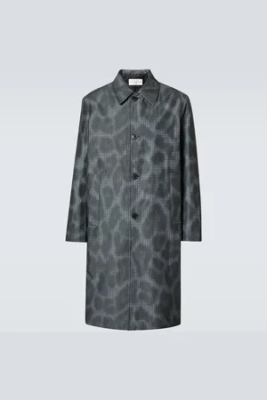 DRIES VAN NOTEN Leopard-print checked car coat