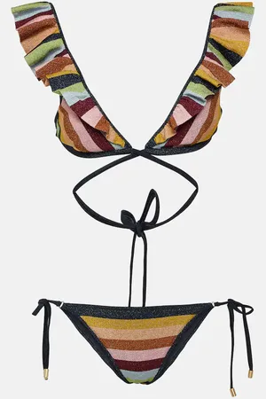 ZIMMERMANN Alight striped metallic knit bikini