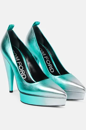 Tom Ford Metallic leather platform pumps