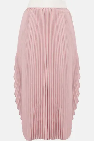 Stella McCartney Leather-trimmed plissÃ© maxi skirt