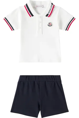 Moncler Baby cotton-blend polo shirt and shorts set