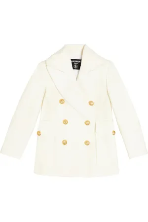 Balmain Embellished cotton and wool coat