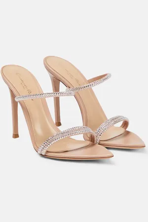 Gianvito Rossi Embellished leather mules