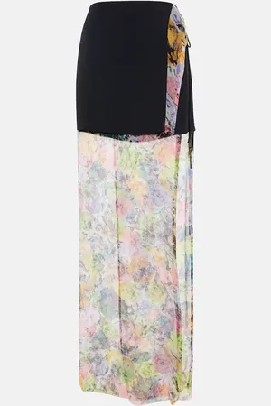 DRIES VAN NOTEN Floral crÃªpe midi skirt