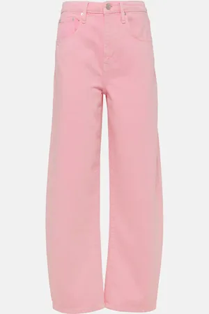 Frame High-rise barrel-leg jeans