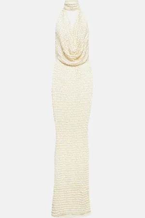 AYA MUSE Sequined halterneck maxi dress