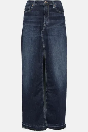 AG Jeans High-rise denim maxi skirt