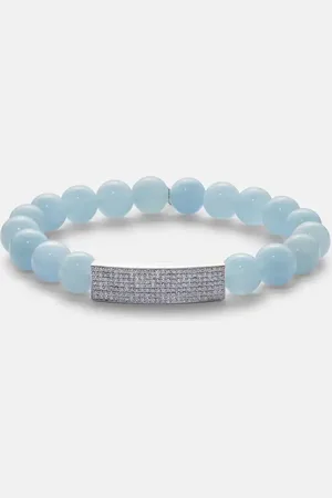 Sydney Evan 14kt beaded bracelet with diamonds and white gold