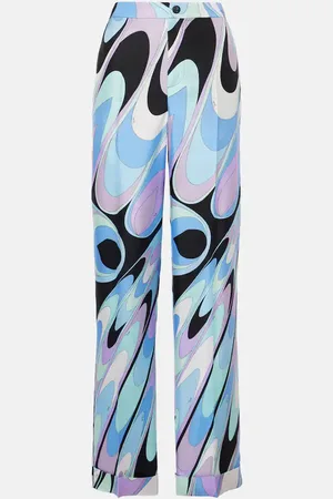Puccini Printed silk twill wide-leg pants
