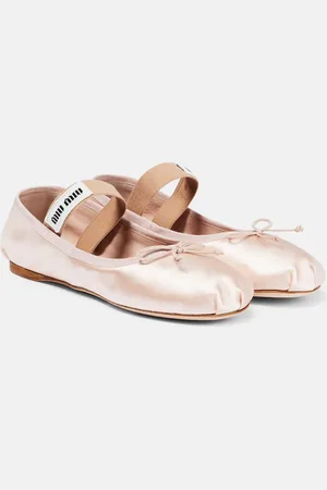 Miu Miu Logo satin ballet flats