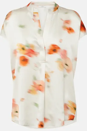Vince Floral silk satin blouse